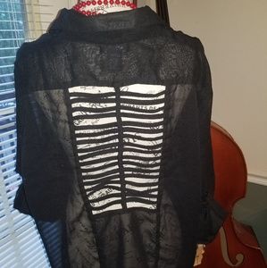 Black sexy button down